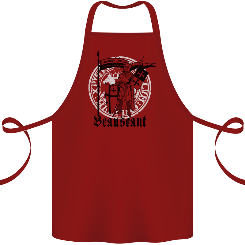 Knights Templar Beauseant St Georges Day Cotton Apron 100% Organic Maroon