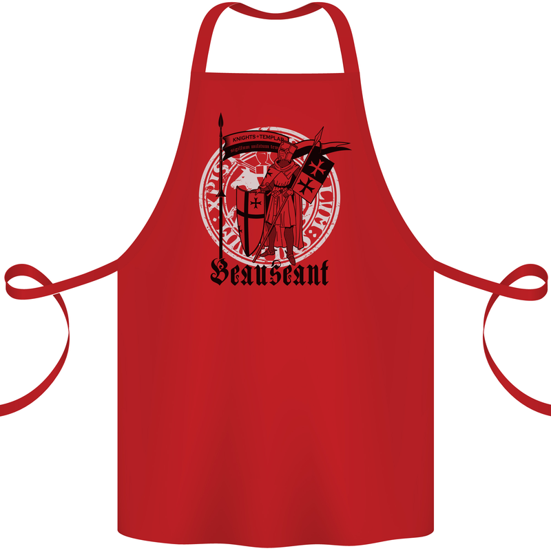 Knights Templar Beauseant St Georges Day Cotton Apron 100% Organic Red