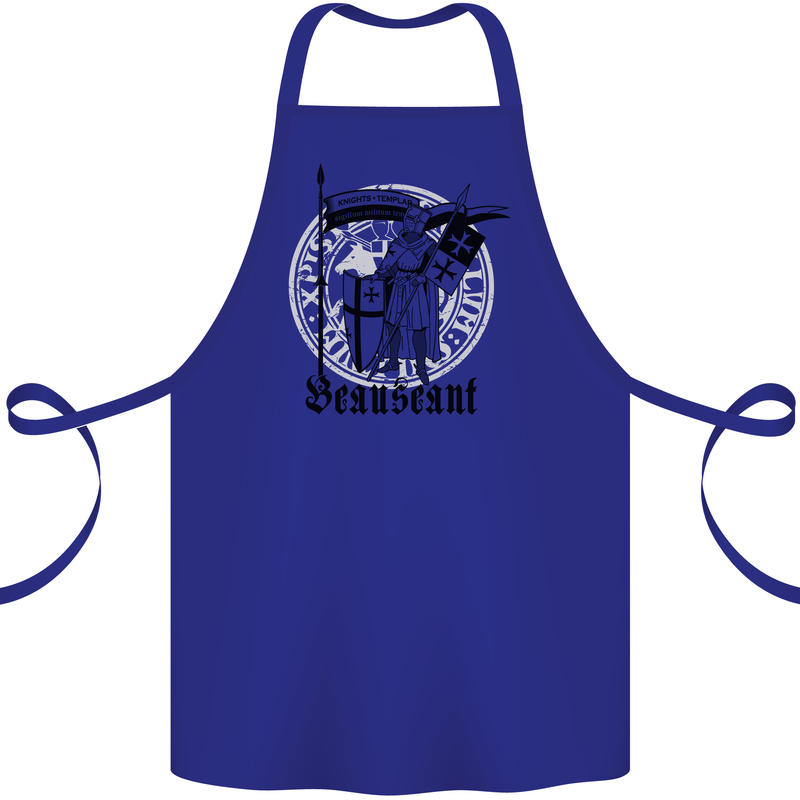 Knights Templar Beauseant St Georges Day Cotton Apron 100% Organic Royal Blue