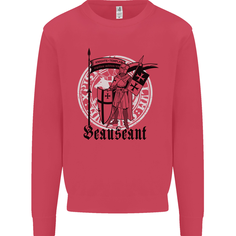 Knights Templar Beauseant St Georges Day Kids Sweatshirt Jumper Heliconia