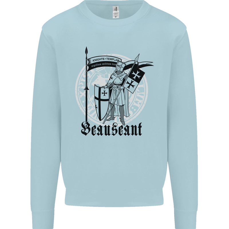 Knights Templar Beauseant St Georges Day Kids Sweatshirt Jumper Light Blue