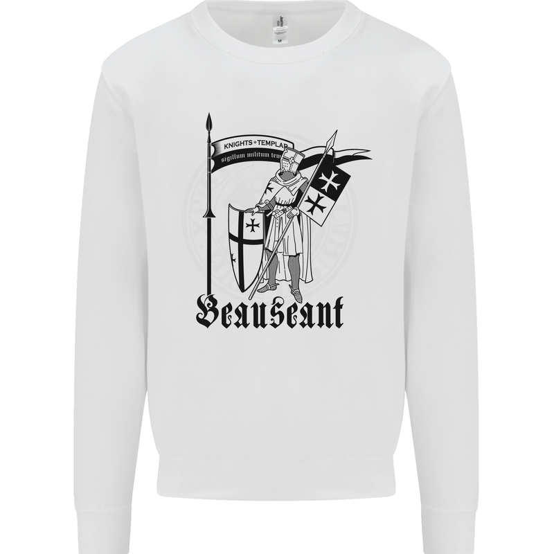 Knights Templar Beauseant St Georges Day Kids Sweatshirt Jumper White