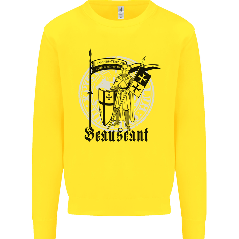 Knights Templar Beauseant St Georges Day Kids Sweatshirt Jumper Yellow