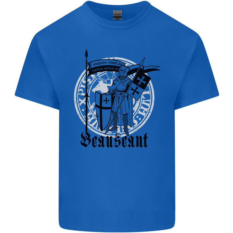 Knights Templar Beauseant St Georges Day Kids T-Shirt Childrens Royal Blue