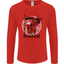 Knights Templar Beauseant St Georges Day Mens Long Sleeve T-Shirt Red