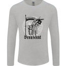 Knights Templar Beauseant St Georges Day Mens Long Sleeve T-Shirt Sports Grey