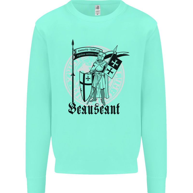 Knights Templar Beauseant St Georges Day Mens Sweatshirt Jumper Peppermint