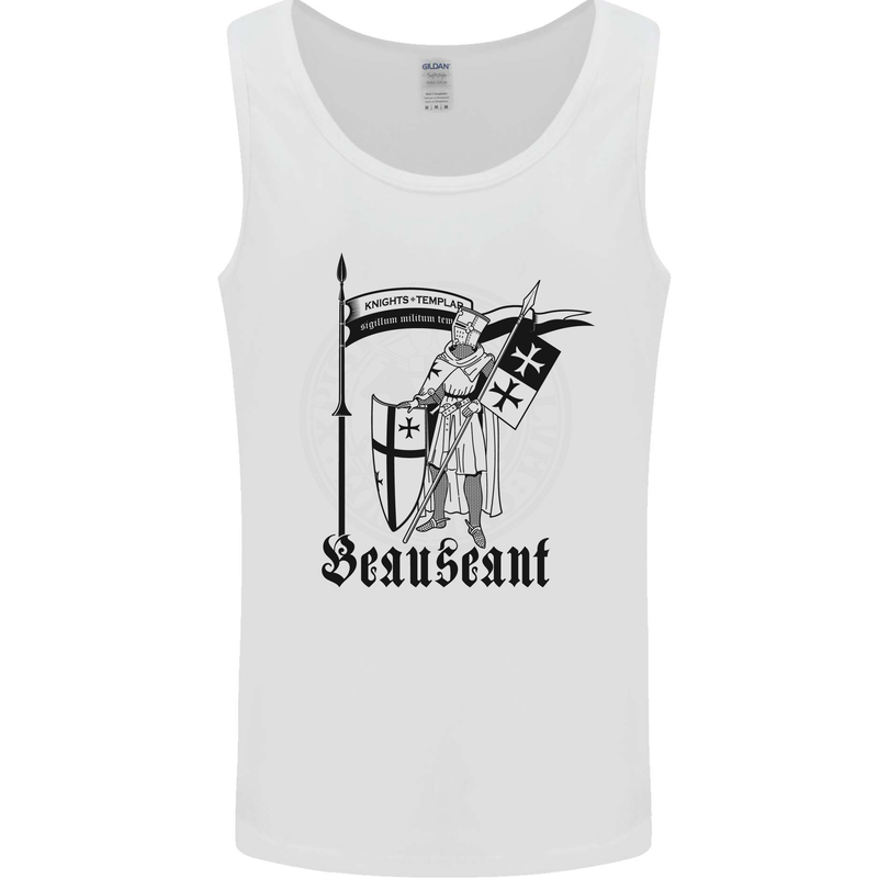 Knights Templar Beauseant St Georges Day Mens Vest Tank Top White