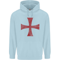Knights Templar Cross Fancy Dress Outfit Childrens Kids Hoodie Light Blue