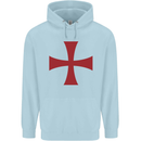 Knights Templar Cross Fancy Dress Outfit Childrens Kids Hoodie Light Blue