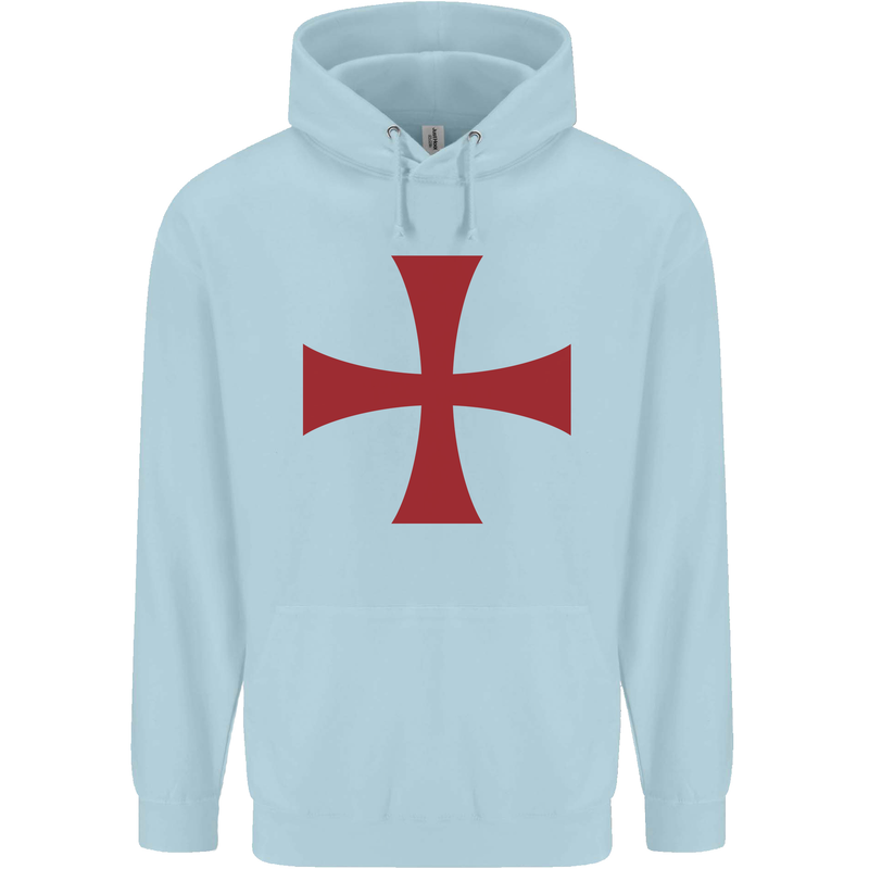 Knights Templar Cross Fancy Dress Outfit Childrens Kids Hoodie Light Blue