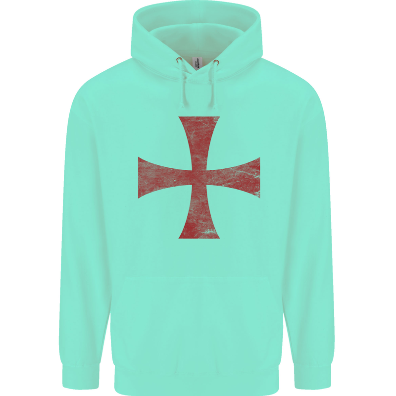 Knights Templar Cross Fancy Dress Outfit Childrens Kids Hoodie Peppermint