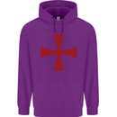 Knights Templar Cross Fancy Dress Outfit Childrens Kids Hoodie Purple