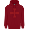 Knights Templar Cross Fancy Dress Outfit Childrens Kids Hoodie Red