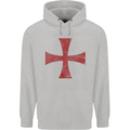 Knights Templar Cross Fancy Dress Outfit Childrens Kids Hoodie Sports Grey