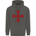 Knights Templar Cross Fancy Dress Outfit Childrens Kids Hoodie Storm Grey