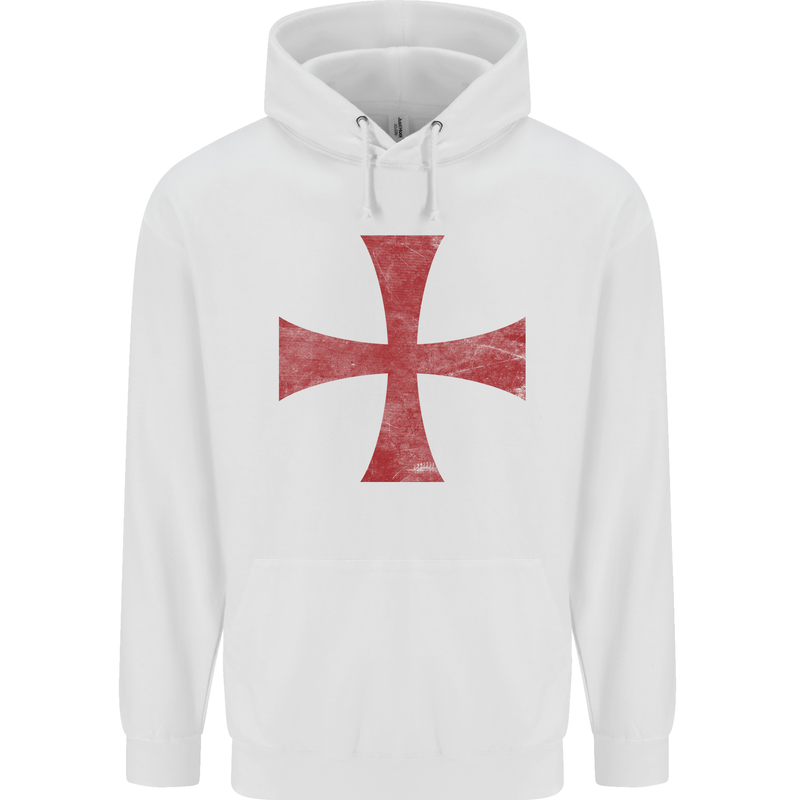 Knights Templar Cross Fancy Dress Outfit Childrens Kids Hoodie White