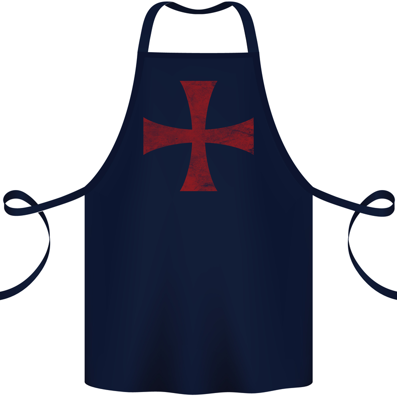 Knights Templar Cross Fancy Dress Outfit Cotton Apron 100% Organic Navy Blue