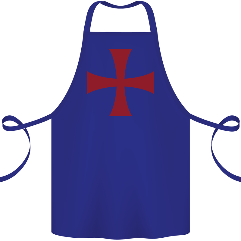 Knights Templar Cross Fancy Dress Outfit Cotton Apron 100% Organic Royal Blue