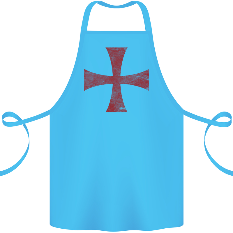 Knights Templar Cross Fancy Dress Outfit Cotton Apron 100% Organic Turquoise