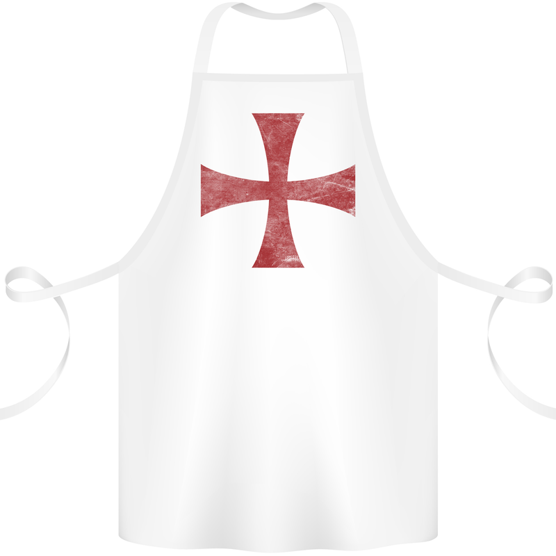 Knights Templar Cross Fancy Dress Outfit Cotton Apron 100% Organic White