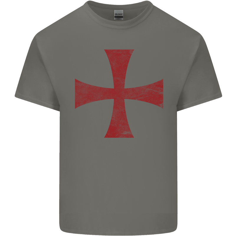 Knights Templar Cross Fancy Dress Outfit Kids T-Shirt Childrens Charcoal