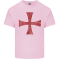 Knights Templar Cross Fancy Dress Outfit Kids T-Shirt Childrens Light Pink