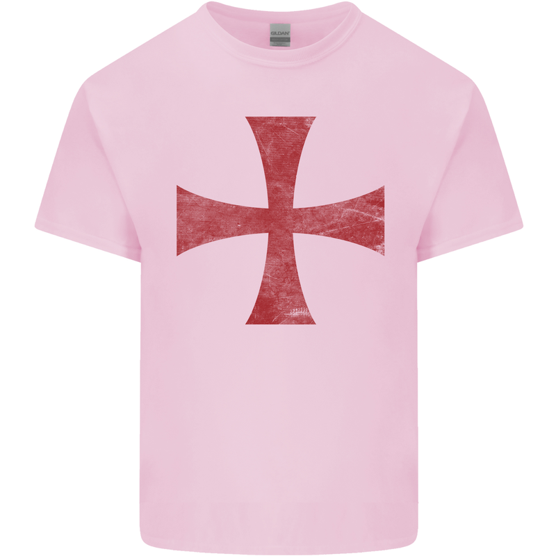 Knights Templar Cross Fancy Dress Outfit Kids T-Shirt Childrens Light Pink
