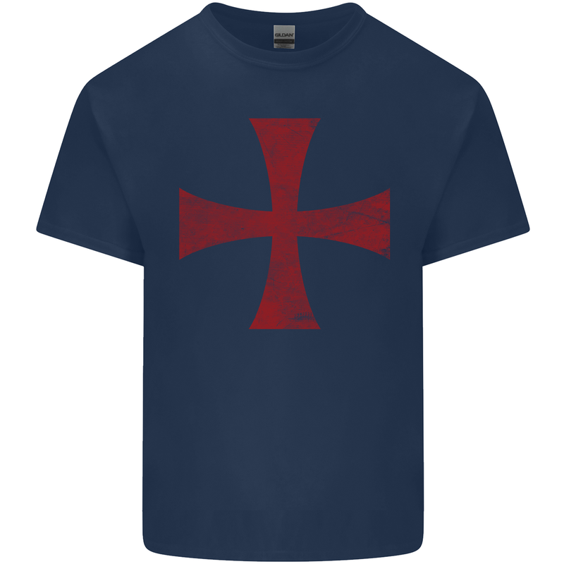 Knights Templar Cross Fancy Dress Outfit Kids T-Shirt Childrens Navy Blue