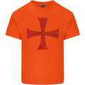 Knights Templar Cross Fancy Dress Outfit Kids T-Shirt Childrens Orange