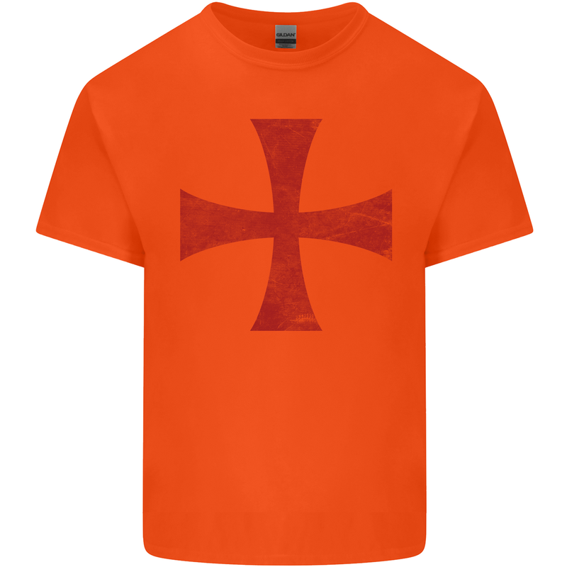 Knights Templar Cross Fancy Dress Outfit Kids T-Shirt Childrens Orange