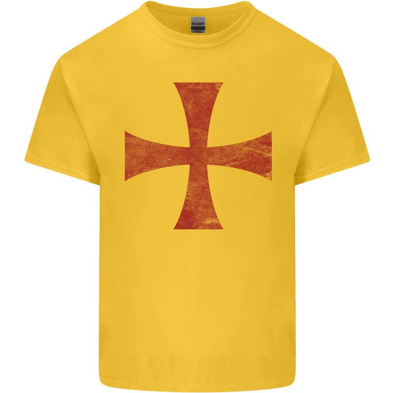 Knights Templar Cross Fancy Dress Outfit Kids T-Shirt Childrens Yellow