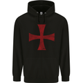 Knights Templar Cross Fancy Dress Outfit Mens 80% Cotton Hoodie Black