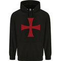 Knights Templar Cross Fancy Dress Outfit Mens 80% Cotton Hoodie Black