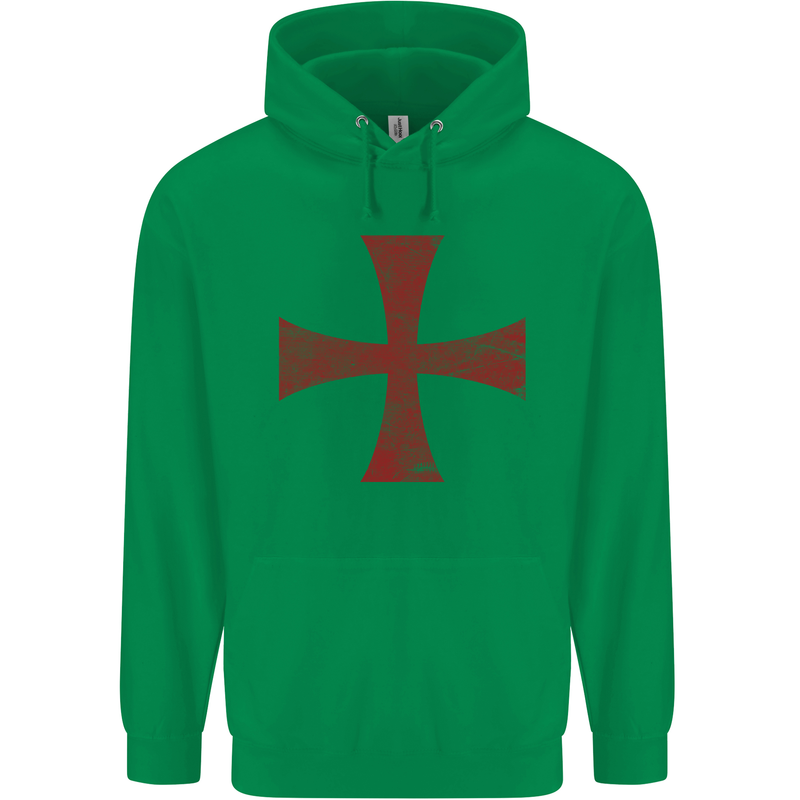 Knights Templar Cross Fancy Dress Outfit Mens 80% Cotton Hoodie Irish Green