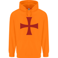 Knights Templar Cross Fancy Dress Outfit Mens 80% Cotton Hoodie Orange