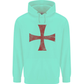 Knights Templar Cross Fancy Dress Outfit Mens 80% Cotton Hoodie Peppermint