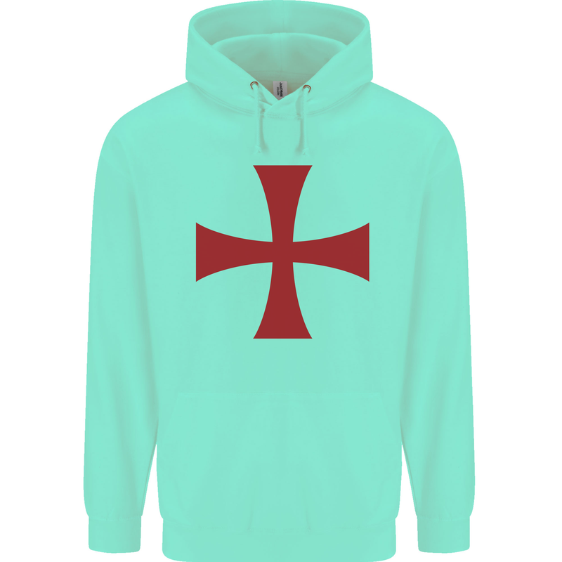 Knights Templar Cross Fancy Dress Outfit Mens 80% Cotton Hoodie Peppermint