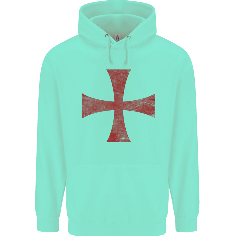 Knights Templar Cross Fancy Dress Outfit Mens 80% Cotton Hoodie Peppermint