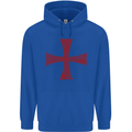 Knights Templar Cross Fancy Dress Outfit Mens 80% Cotton Hoodie Royal Blue