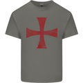Knights Templar Cross Fancy Dress Outfit Mens Cotton T-Shirt Tee Top Charcoal