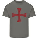 Knights Templar Cross Fancy Dress Outfit Mens Cotton T-Shirt Tee Top Charcoal