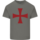 Knights Templar Cross Fancy Dress Outfit Mens Cotton T-Shirt Tee Top Charcoal