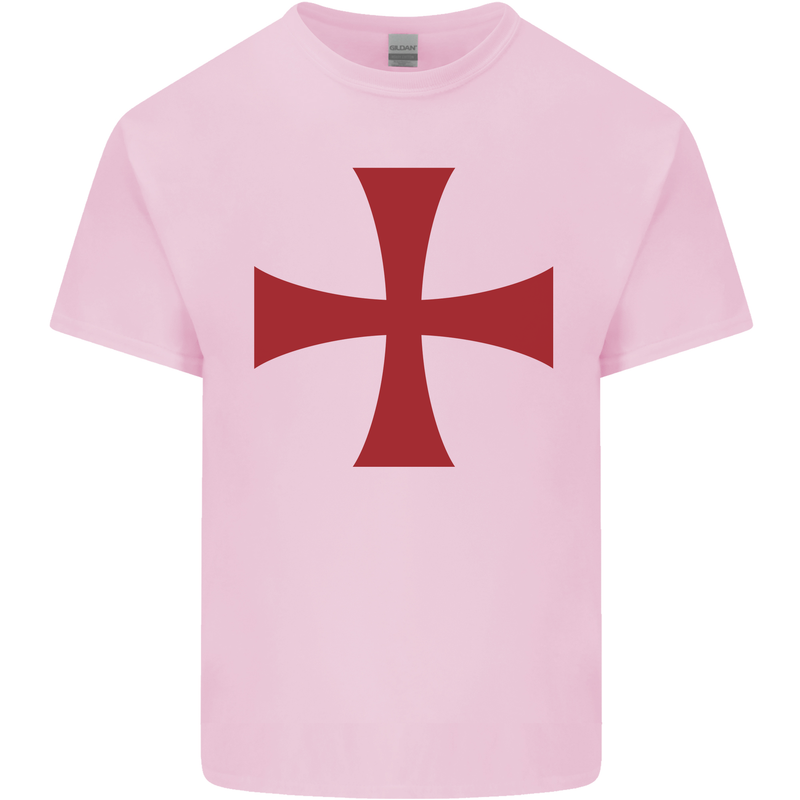 Knights Templar Cross Fancy Dress Outfit Mens Cotton T-Shirt Tee Top Light Pink