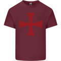 Knights Templar Cross Fancy Dress Outfit Mens Cotton T-Shirt Tee Top Maroon