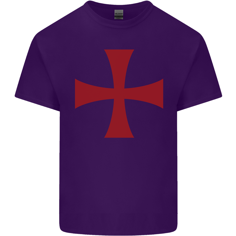 Knights Templar Cross Fancy Dress Outfit Mens Cotton T-Shirt Tee Top Purple
