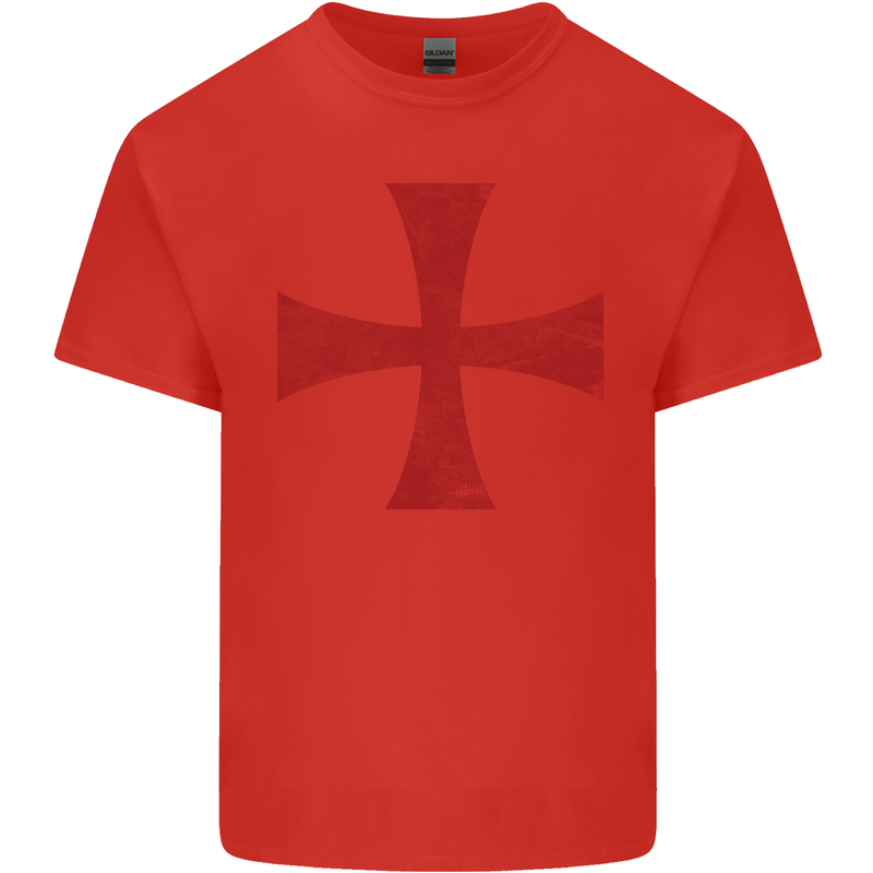 Knights Templar Cross Fancy Dress Outfit Mens Cotton T-Shirt Tee Top Red