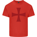 Knights Templar Cross Fancy Dress Outfit Mens Cotton T-Shirt Tee Top Red