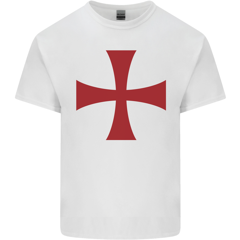 Knights Templar Cross Fancy Dress Outfit Mens Cotton T-Shirt Tee Top White