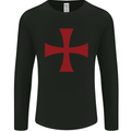 Knights Templar Cross Fancy Dress Outfit Mens Long Sleeve T-Shirt Black